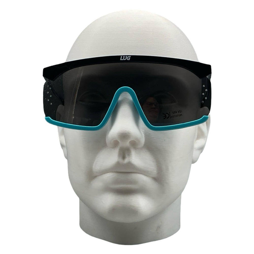 LUG Sungliders Sport Shield Sunglasses Black Blue UV400 Protection
